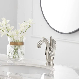 Swan Single Hole 1-Handle Bathroom Faucet Brushed Nickel - buyfaucet.com