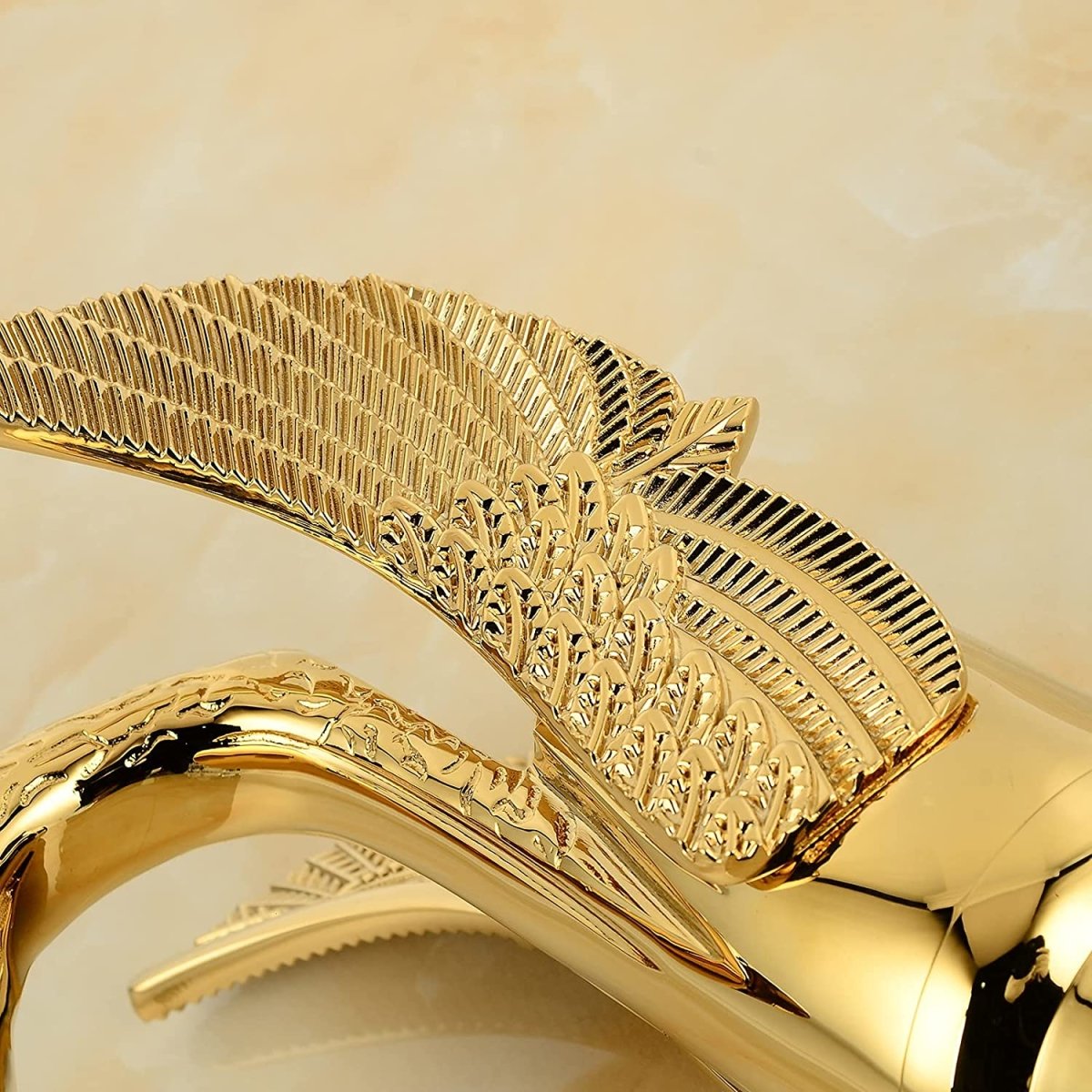 Swan Single Hole 1-Handle Bathroom Faucet Polished Gold - buyfaucet.com