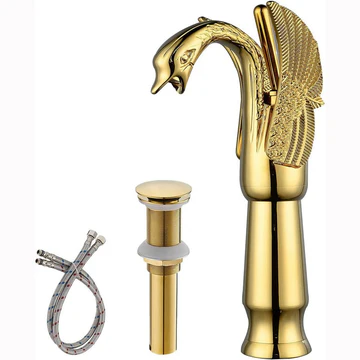 Swan Single Hole 1-Handle Bathroom Faucet Polished Gold - buyfaucet.com