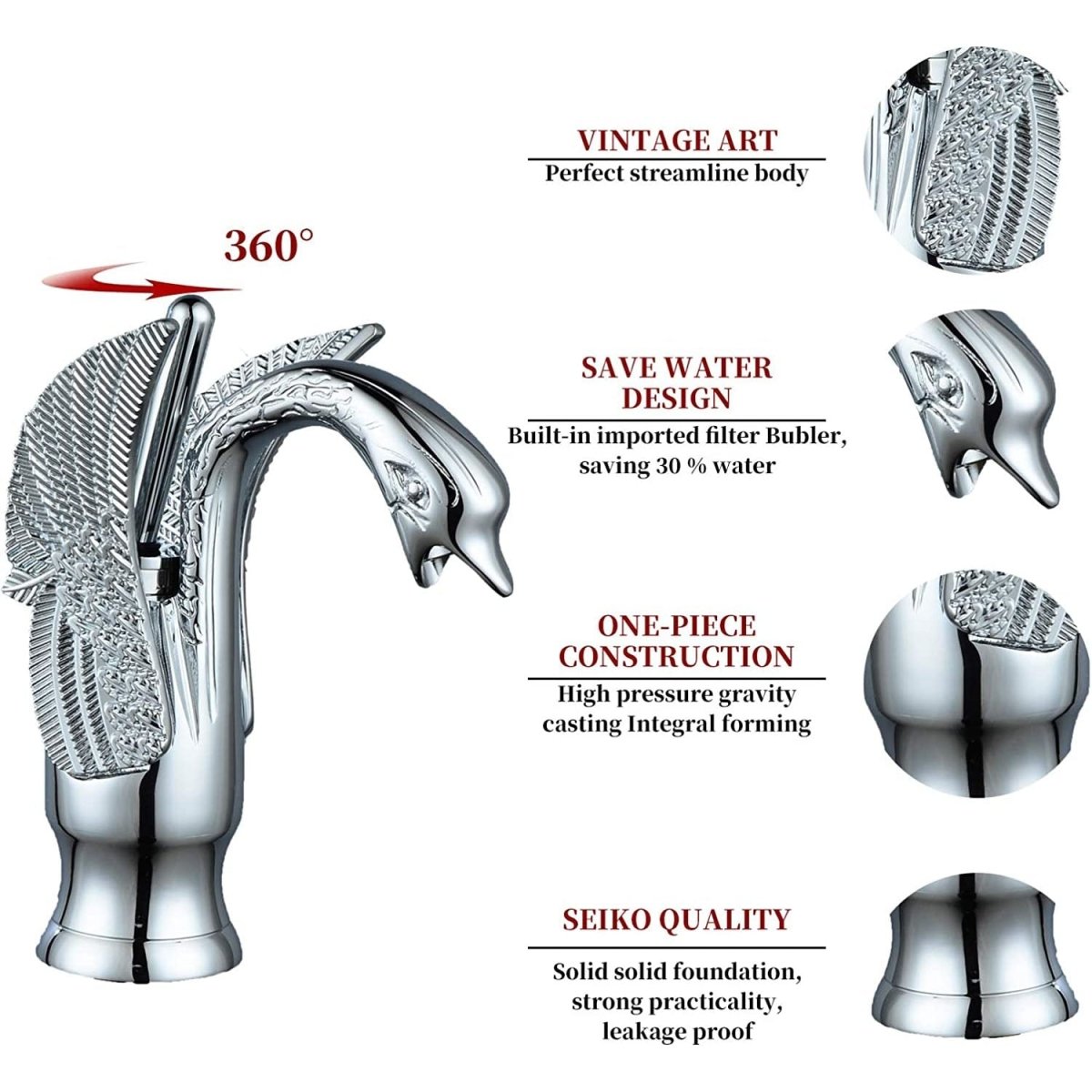 Swan Single Hole 1-Handle Bathroom Sink Faucet Chrome - buyfaucet.com