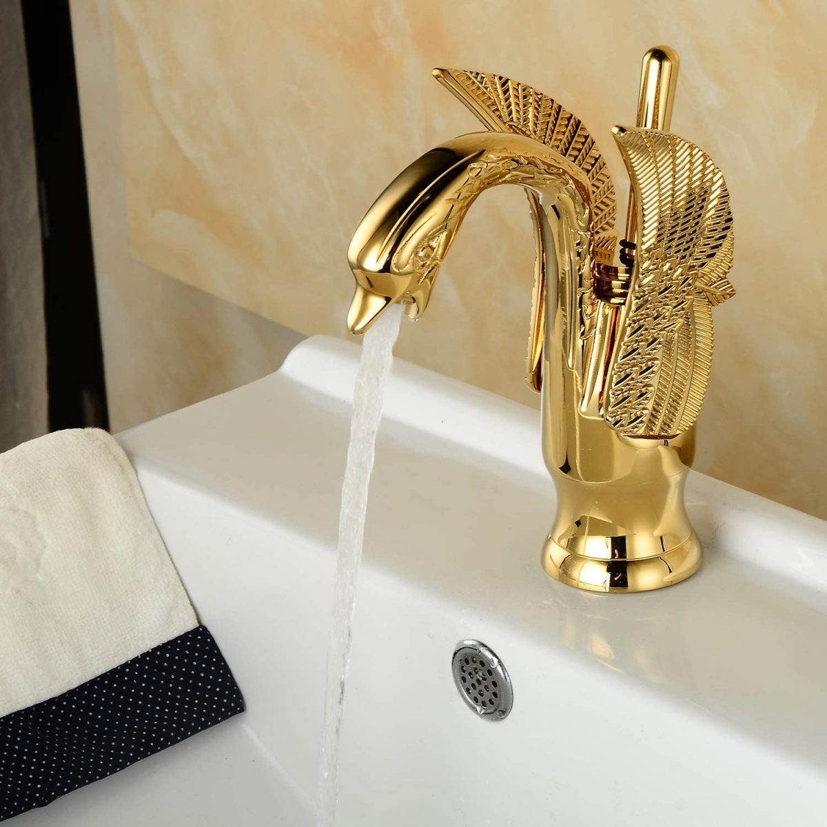 Swan Single Hole 1-Handle Bathroom Sink Faucet Gold - buyfaucet.com