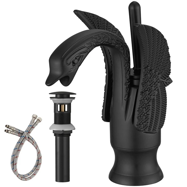 Swan Single Hole Single-Handle Bathroom Faucet Matte Black - buyfaucet.com