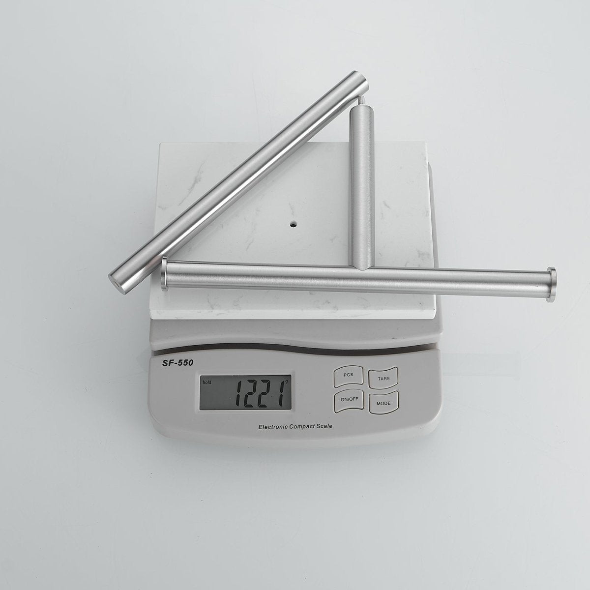 T-Shape Toilet Paper Holder with Natural Marble Base Nickel - buyfaucet.com