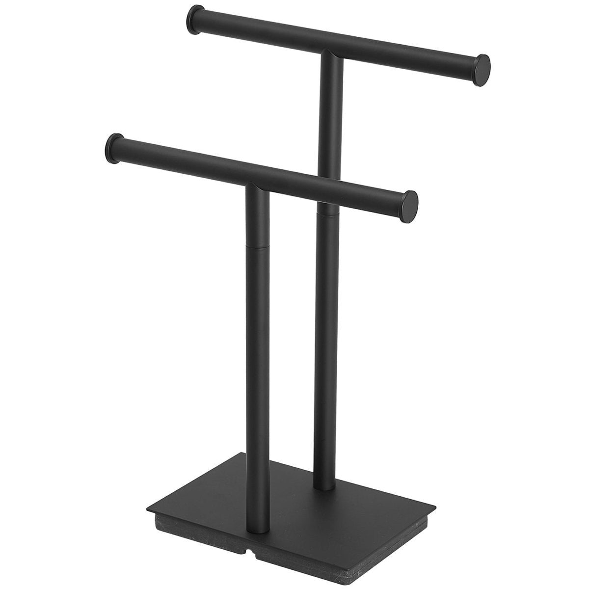 Toilet Paper Holder with 2-Tier Hand Towel Racks in Black - buyfaucet.com