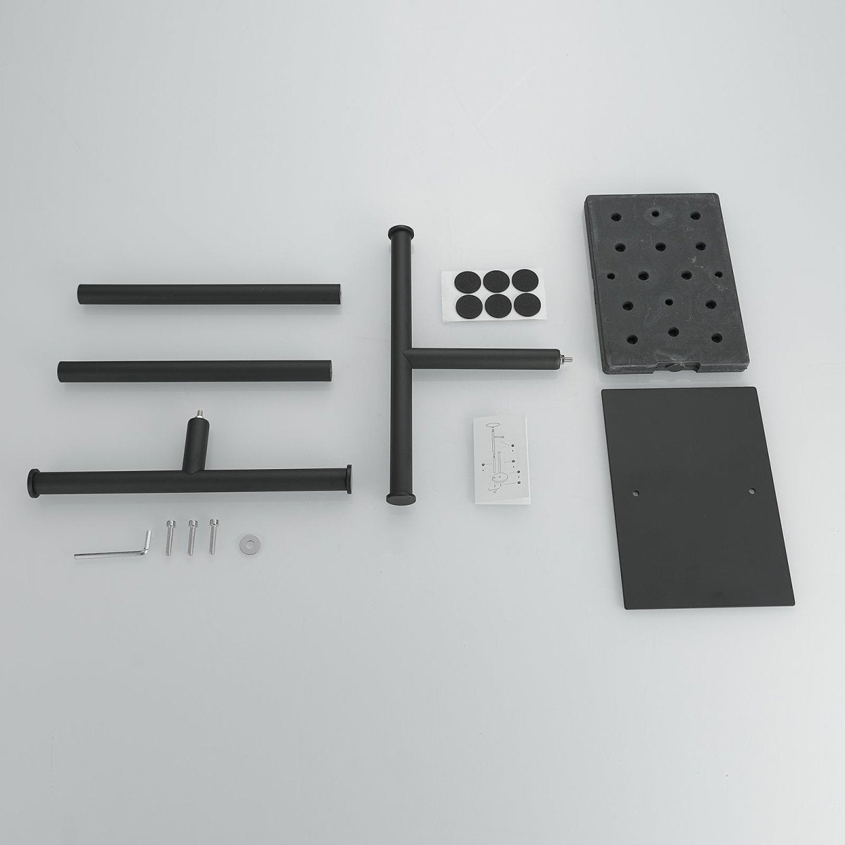 Toilet Paper Holder with 2-Tier Hand Towel Racks in Black - buyfaucet.com