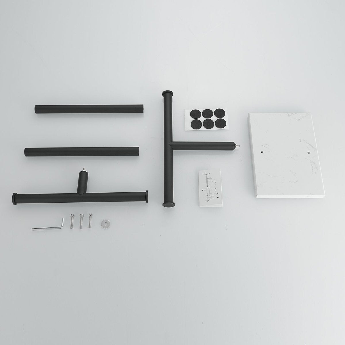 Toilet Paper Holder with Base 2-Tier Towel Racks Black - buyfaucet.com