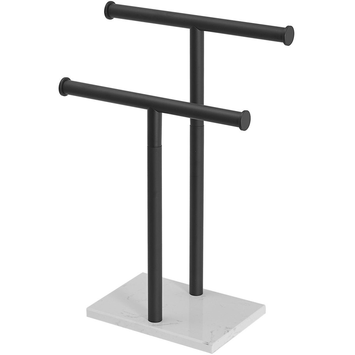 Toilet Paper Holder with Base 2-Tier Towel Racks Black - buyfaucet.com