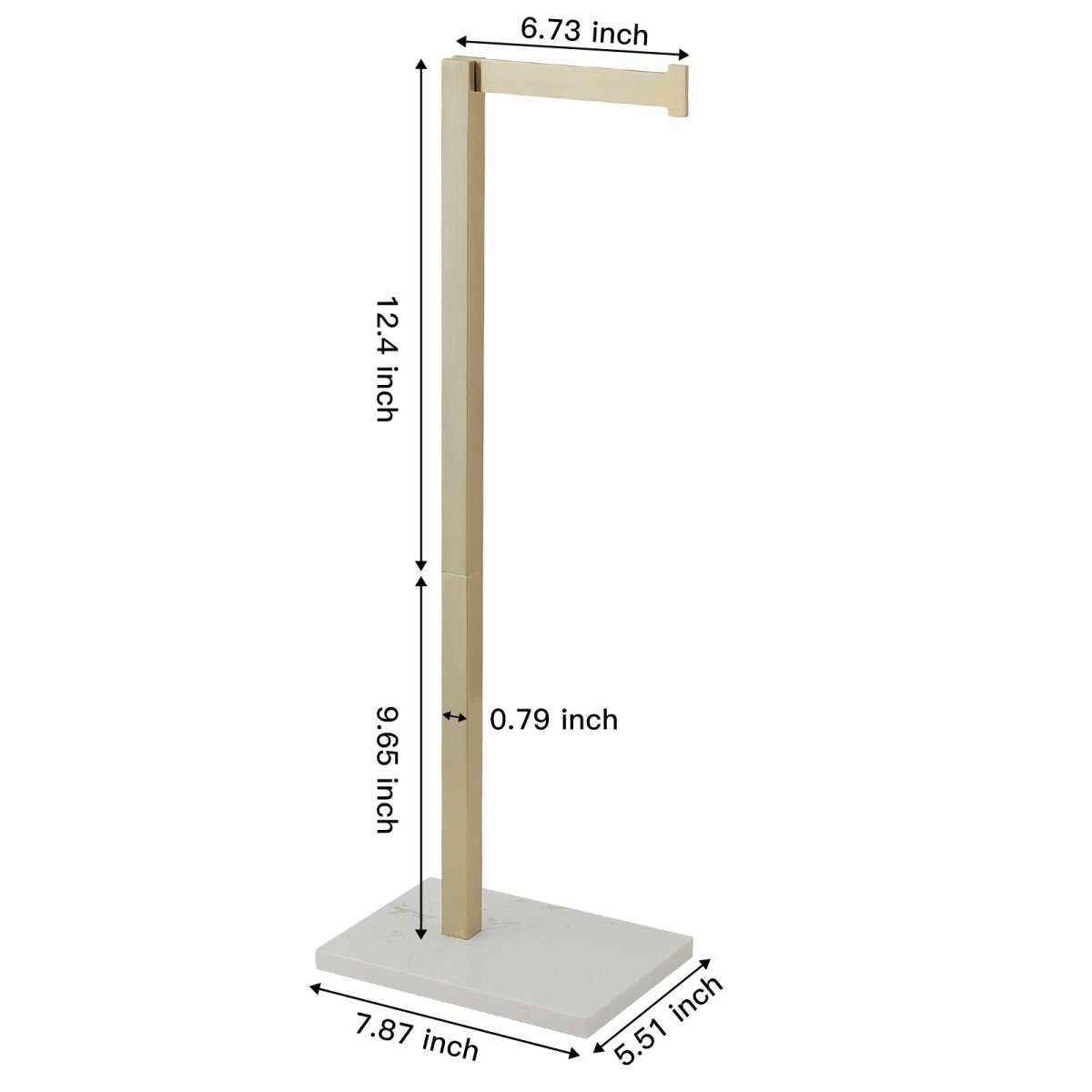Toilet Paper Holder with Natural Marble Base Brushed Gold - buyfaucet.com