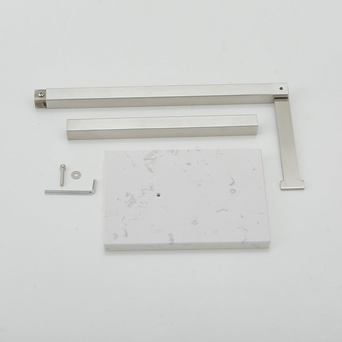 Toilet Paper Holder with Natural Marble Base Brushed Nickel - buyfaucet.com