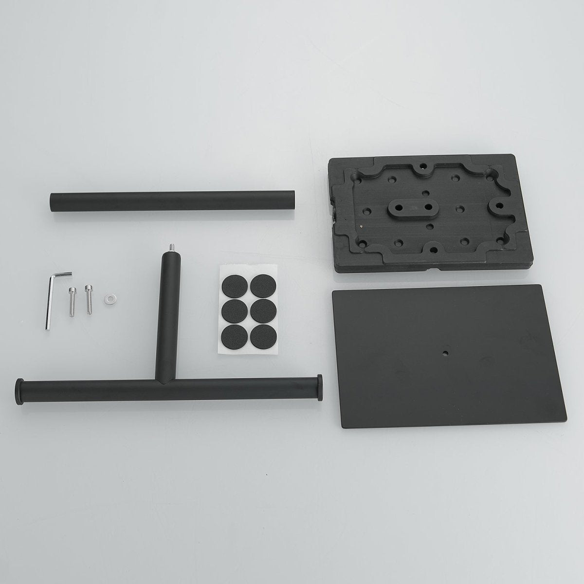 Toilet Paper Holder with Steady T-Shape Towel Rack in Black - buyfaucet.com