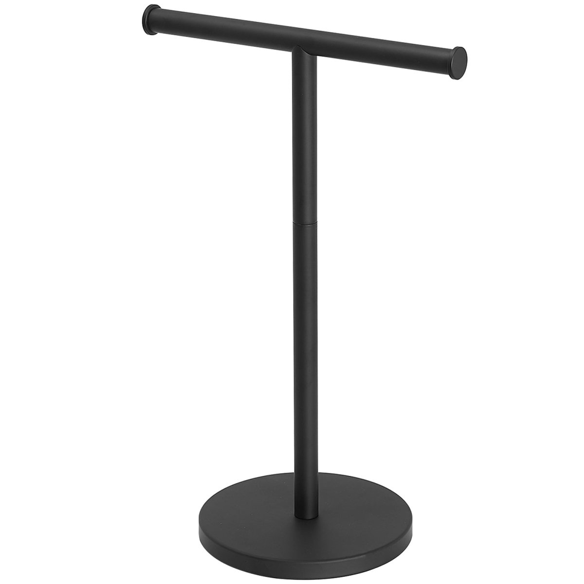 Toilet Paper Holder with Steady T-Shape Towel Rack in Black - buyfaucet.com