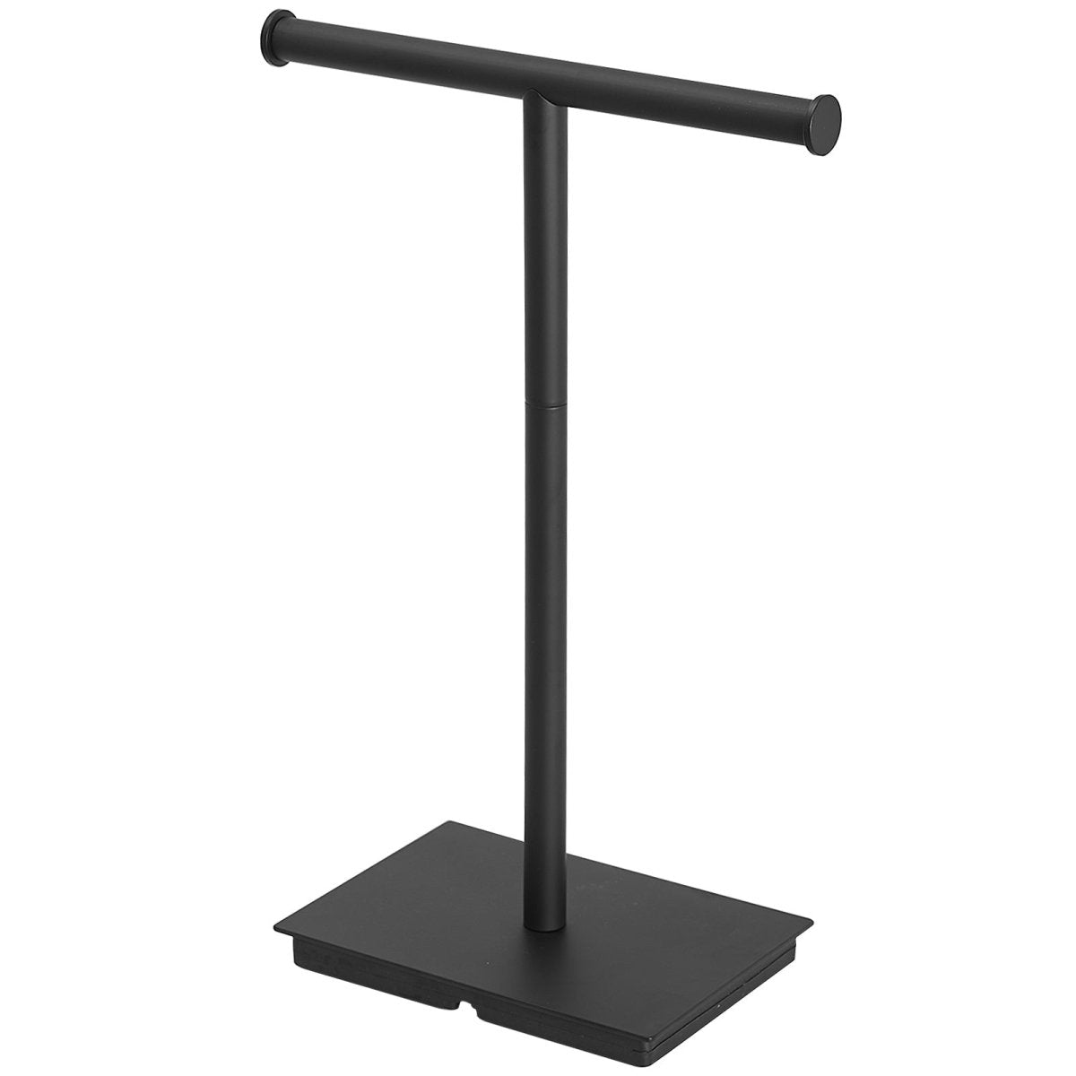 Toilet Paper Holder with Steady T-Shape Towel Rack in Black - buyfaucet.com
