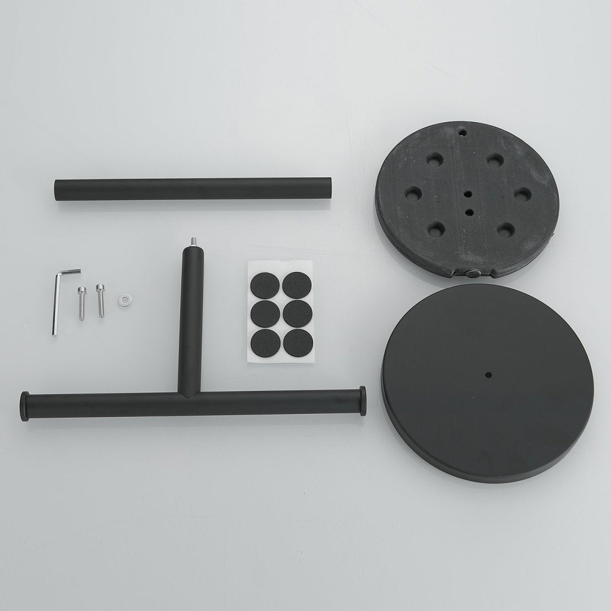 Toilet Paper Holder with Steady T-Shape Towel Rack in Black - buyfaucet.com