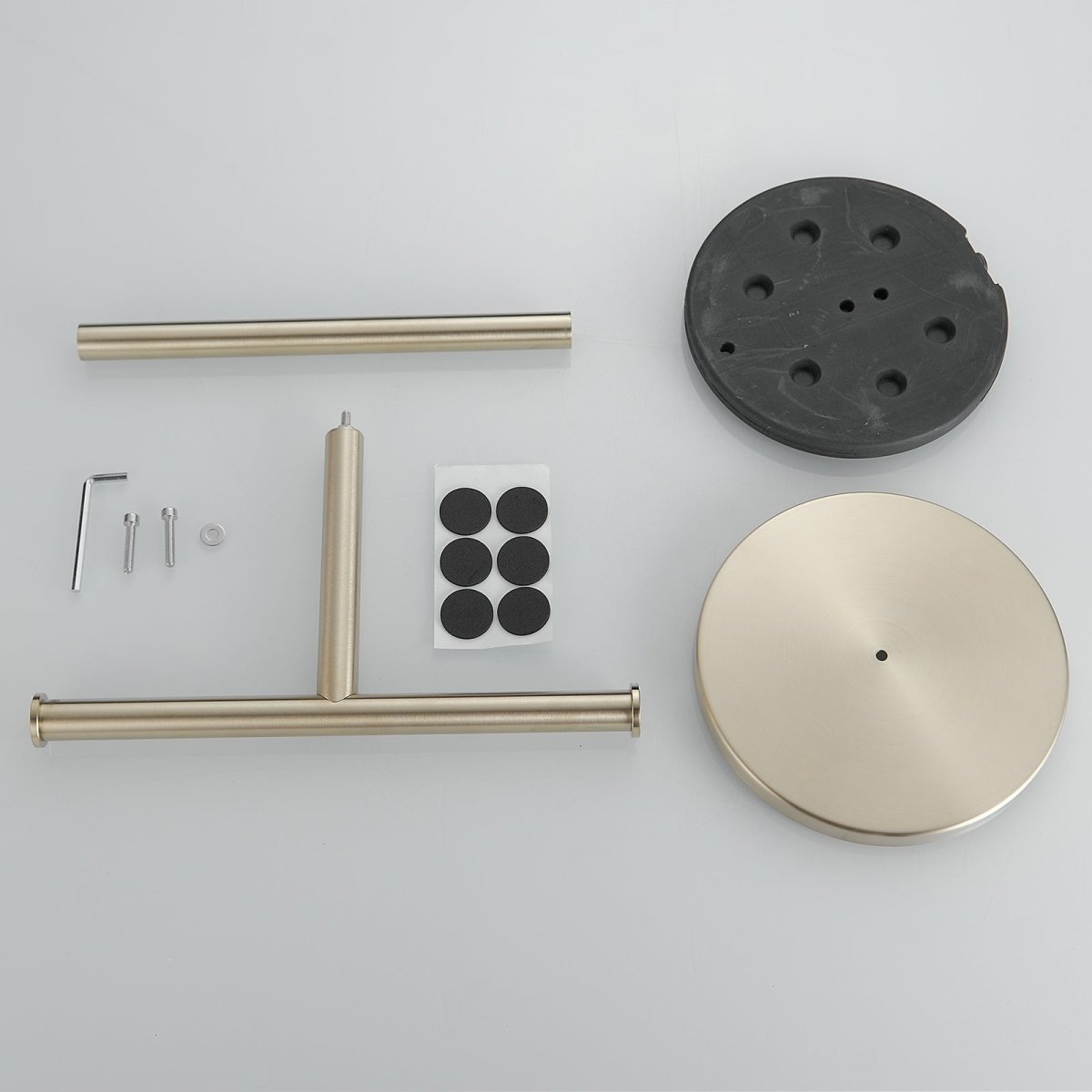Toilet Paper Holder with Steady T-Shape Towel Rack in Gold - buyfaucet.com