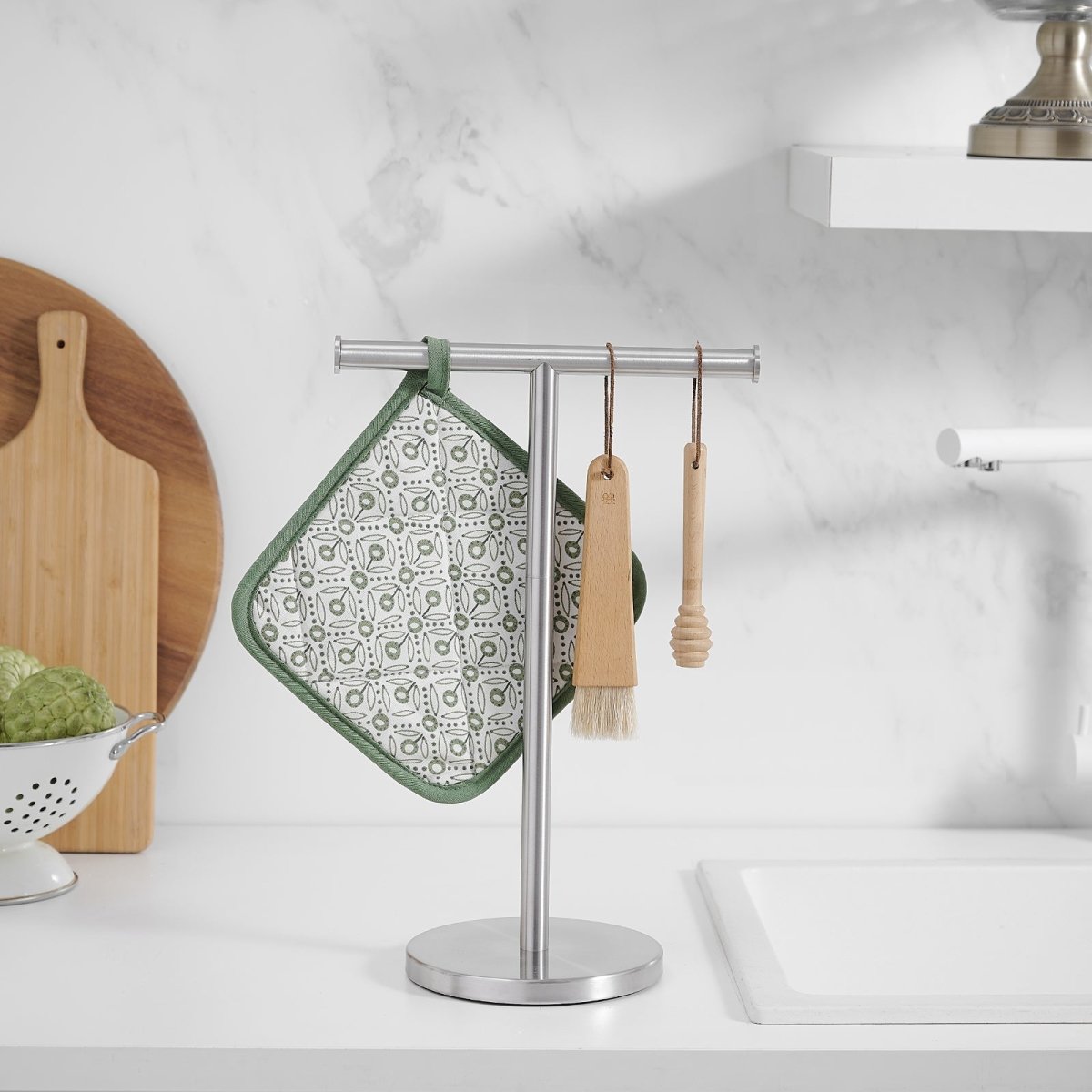 Toilet Paper Holder with Steady T-Shape Towel Rack in Nickel - buyfaucet.com