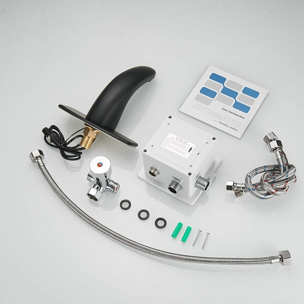 Touchless Bathroom Faucet with Deckplate & Drain Black - buyfaucet.com