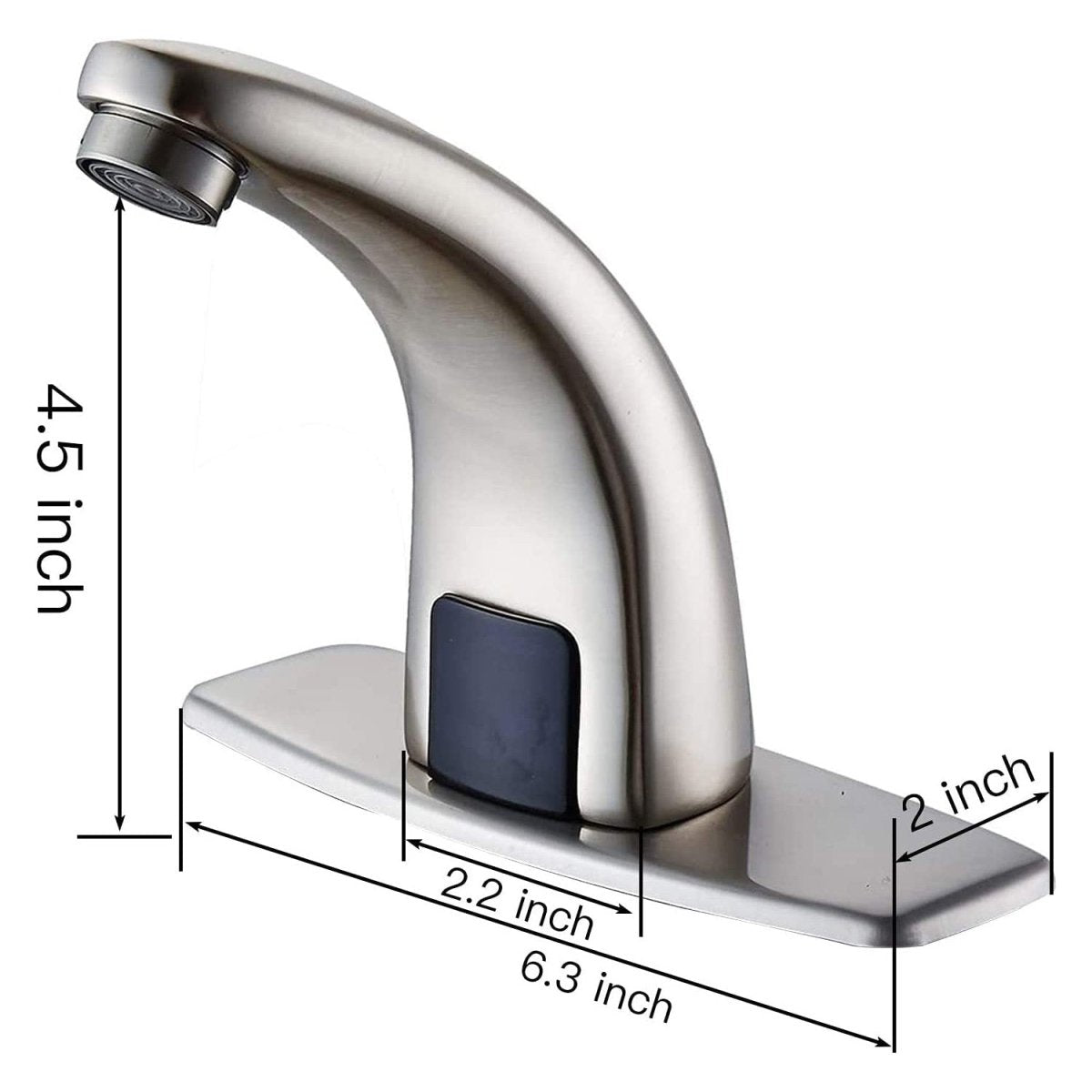 Touchless Bathroom Faucet with Deckplate & Drain Nickel - buyfaucet.com