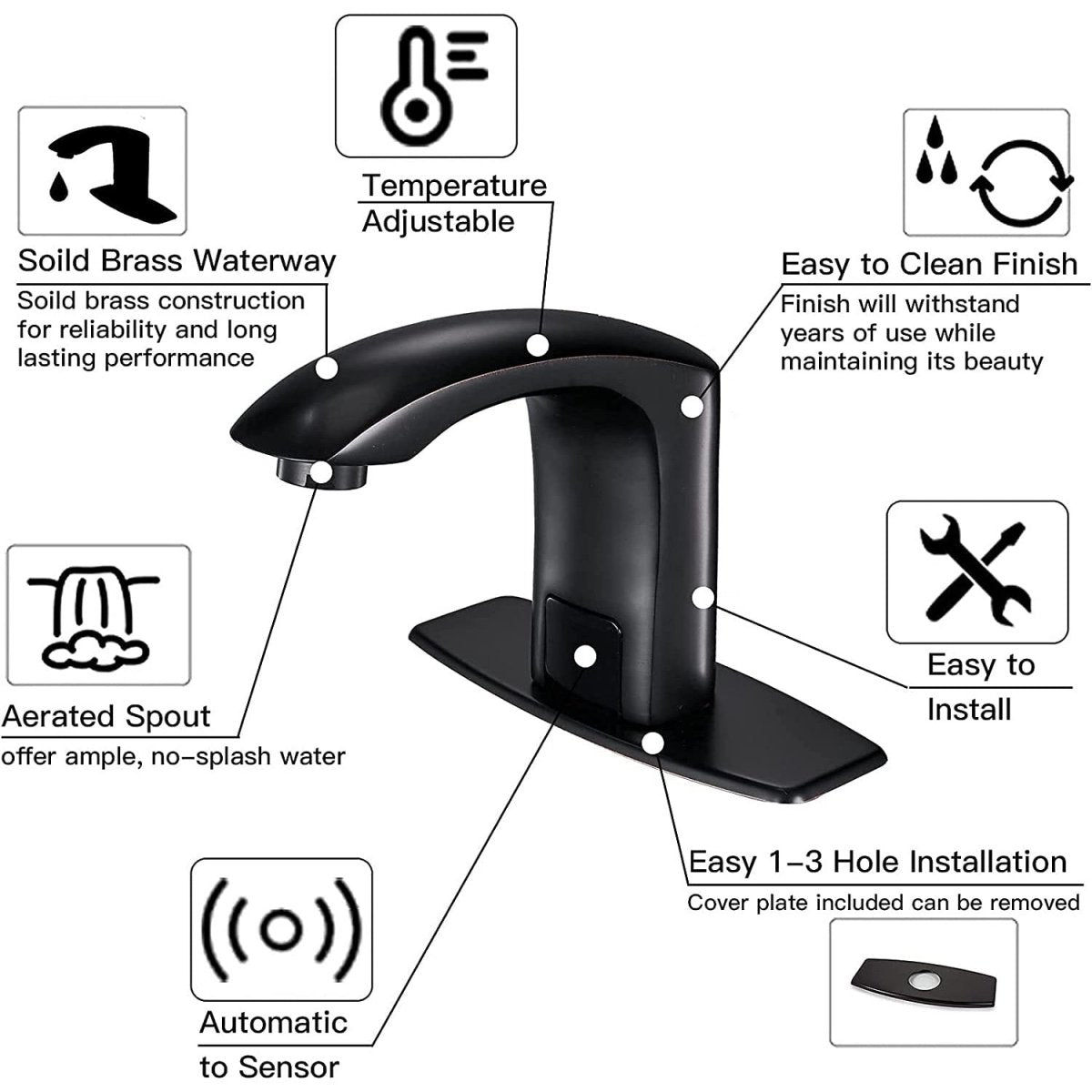 Touchless Bathroom Faucet With Drain Oil Rubbed Bronze - buyfaucet.com