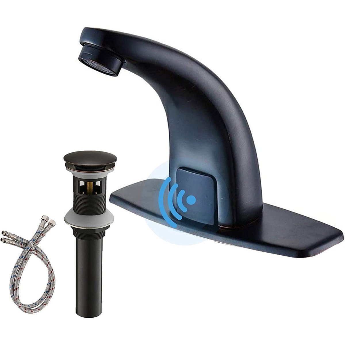 Touchless Bathroom Faucet with Drain Oil Rubbed Bronze - buyfaucet.com