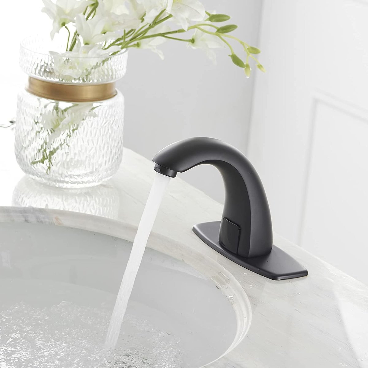Touchless Single Hole Bathroom Faucet Black - buyfaucet.com