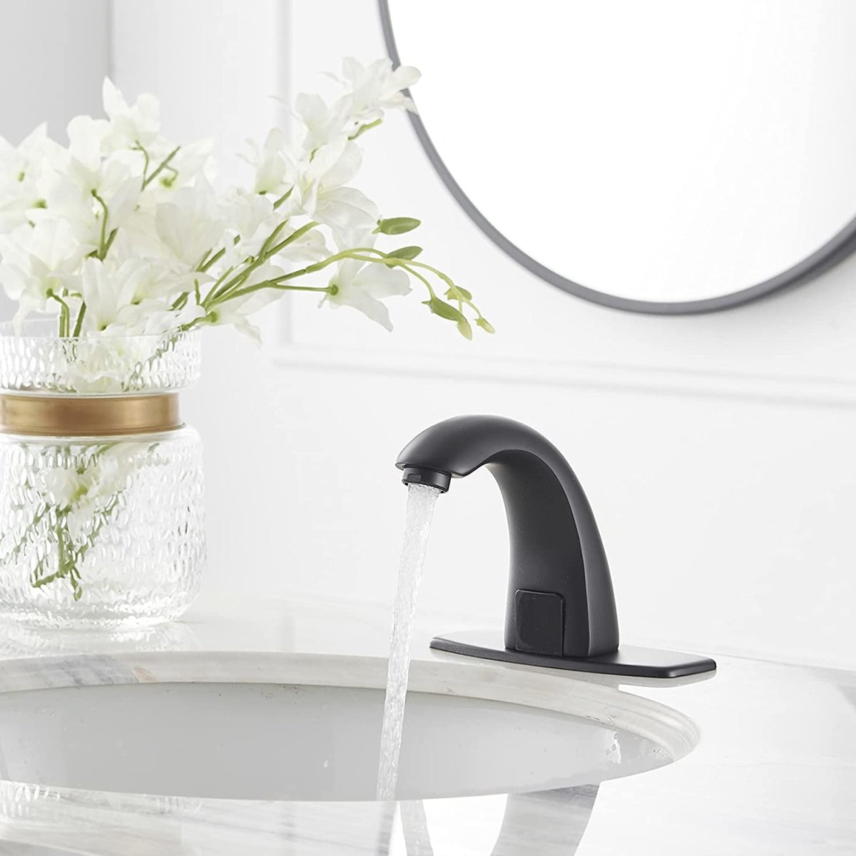 Touchless Single Hole Bathroom Faucet Black - buyfaucet.com