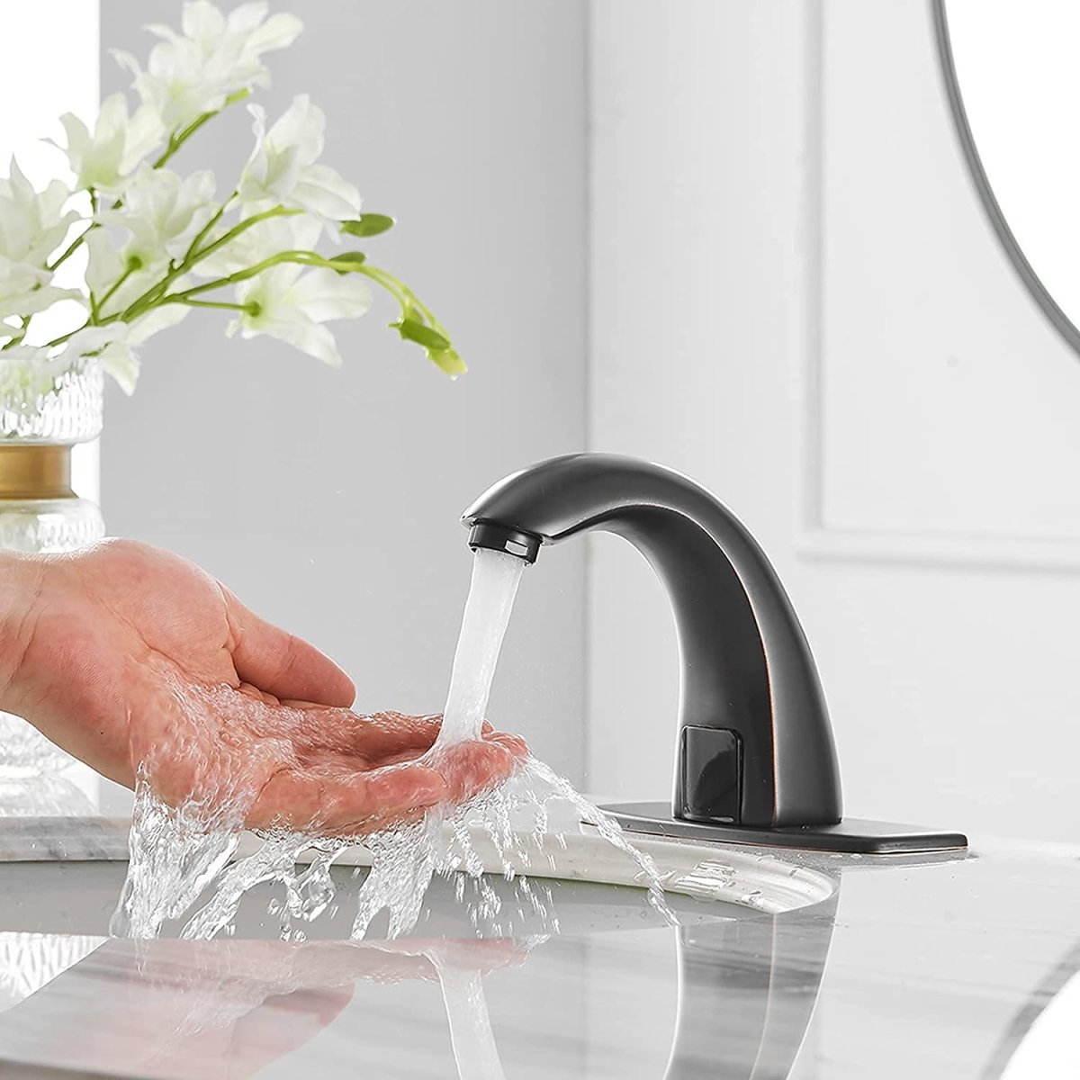 Touchless Single Hole Bathroom Faucet Oil Rubbed Bronze - buyfaucet.com