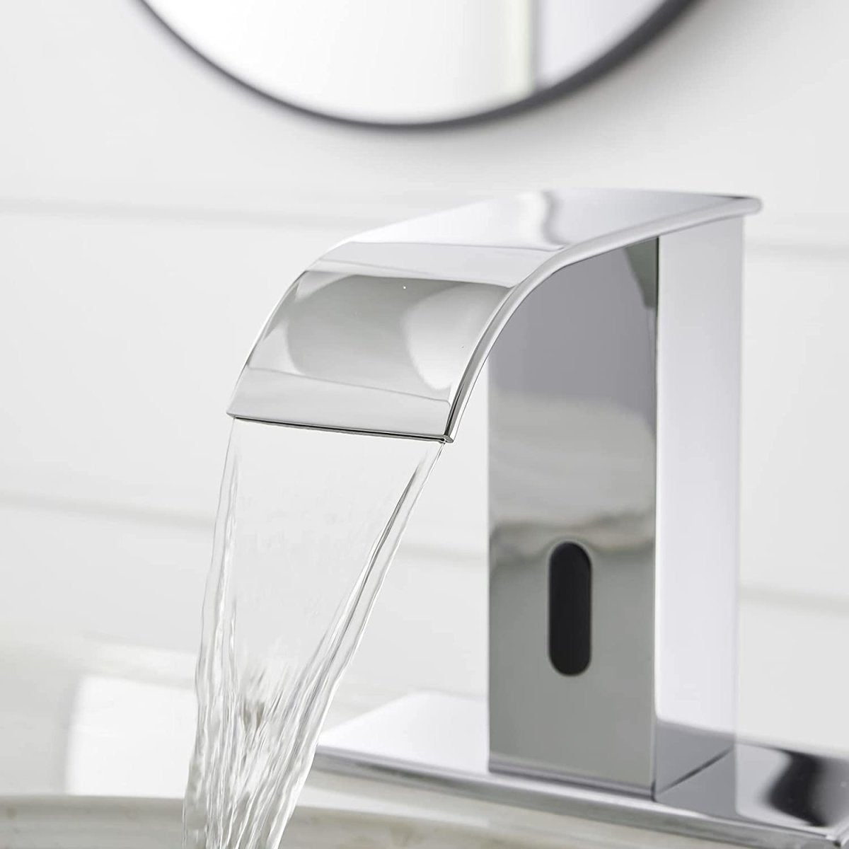 Touchless Single Hole Bathroom Faucet with Drain Chrome - buyfaucet.com