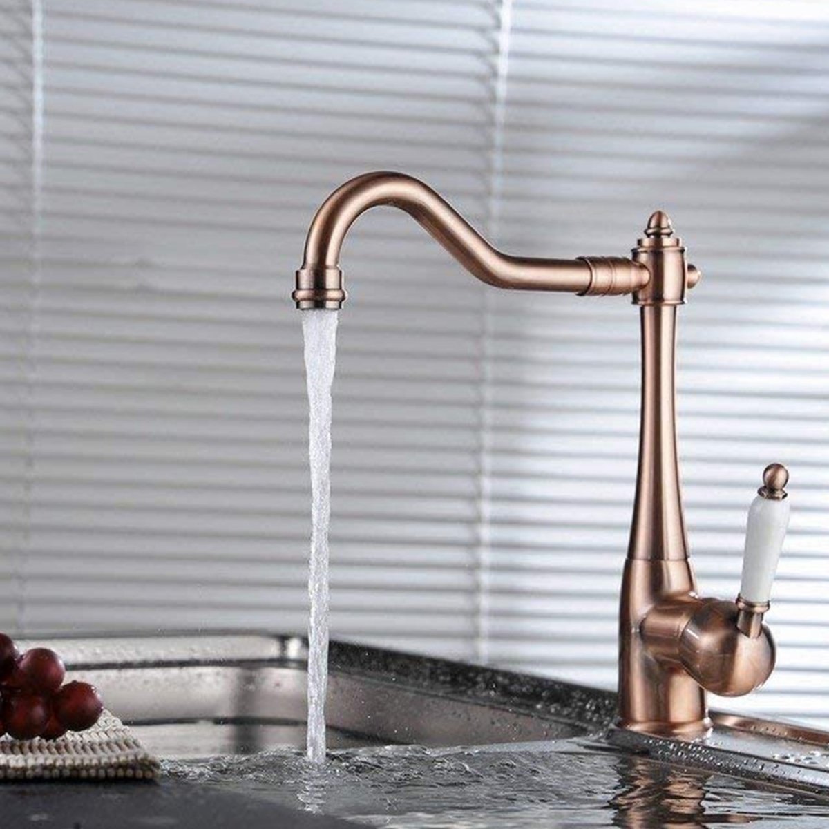 Traditional Single-Handle Kitchen Faucet in Antique Copper - buyfaucet.com