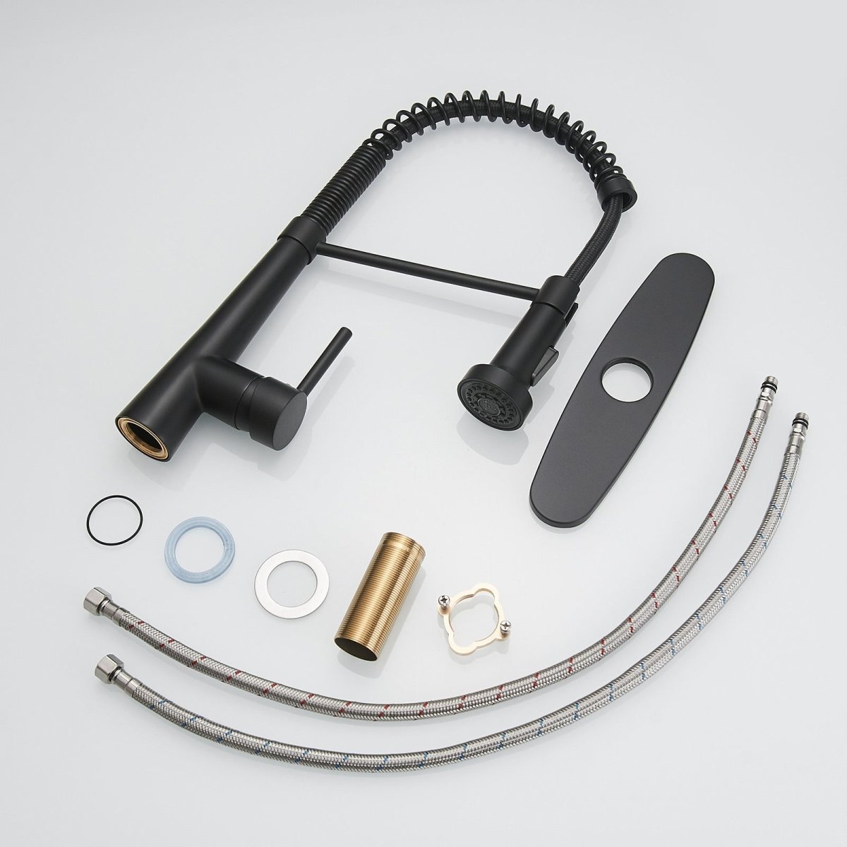 Two Functions Kitchen Faucet with Pull Down Sprayer Black - buyfaucet.com