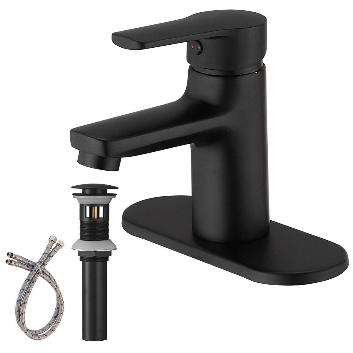 Vanity Bathroom Sink Faucet with Pop Up Drain Matte Black - buyfaucet.com