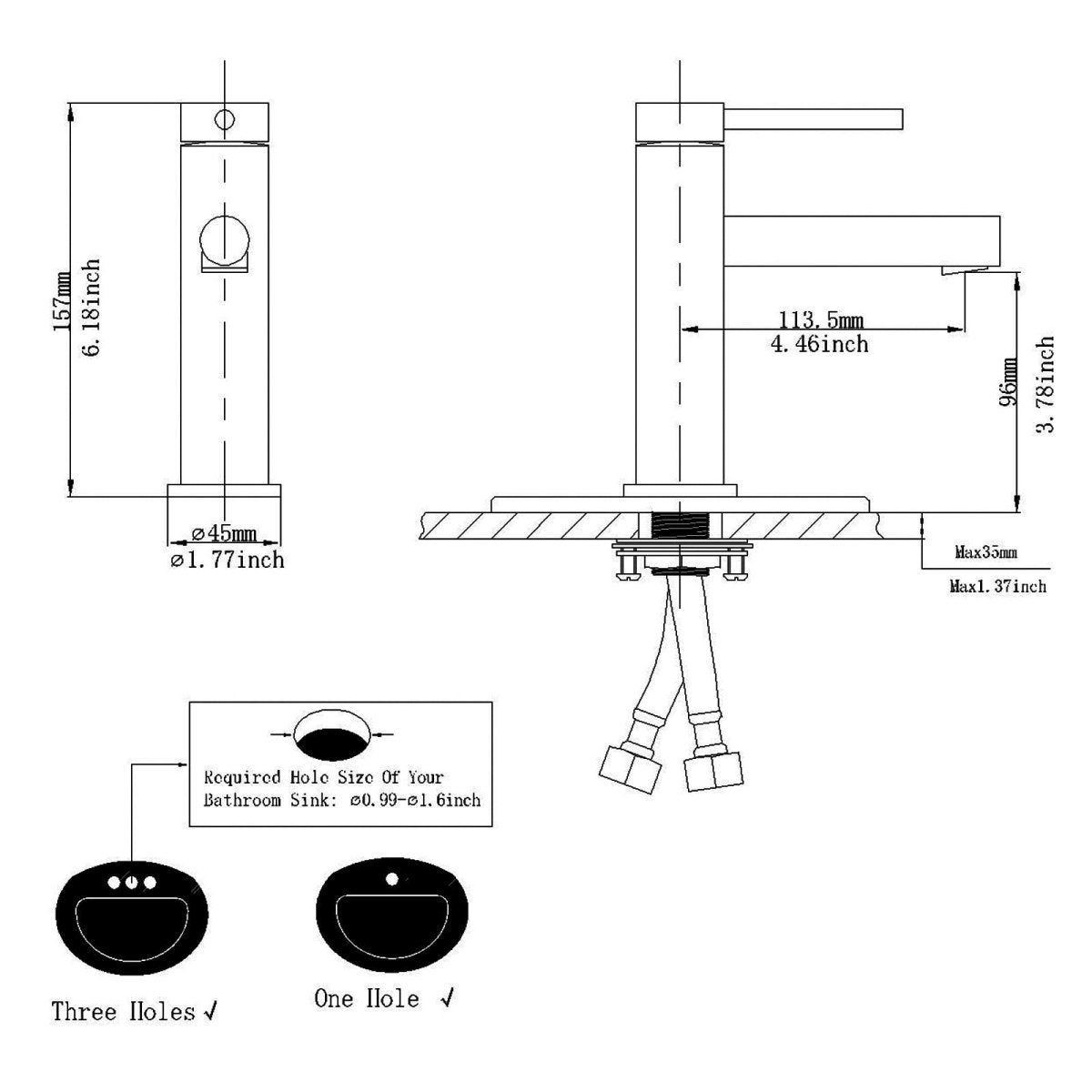 Vanity Single Handle with Supply Hose Bathroom Faucets Gold - buyfaucet.com