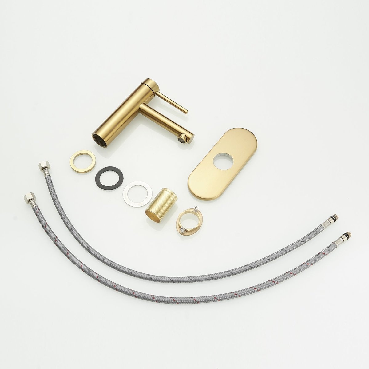 Vanity Single Handle with Supply Hose Bathroom Faucets Gold - buyfaucet.com