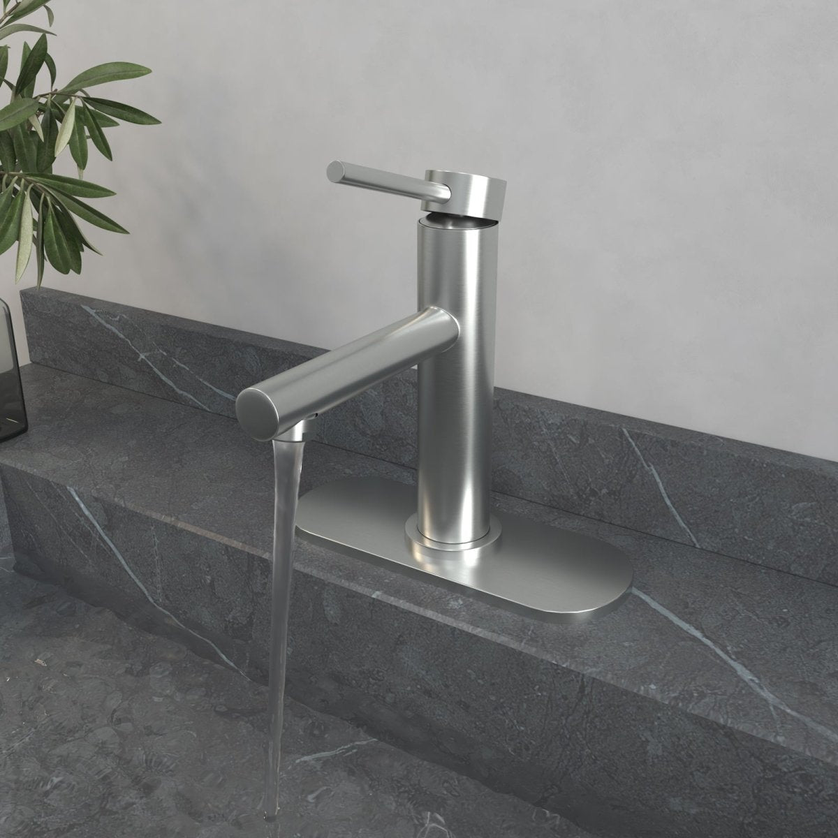 Vanity Single Handle with Supply Hose Bathroom Faucets Nickel - buyfaucet.com