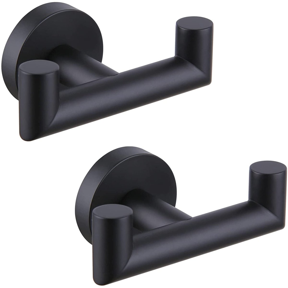 Wall Mount Double Towel Hook Bathroom Hand Tower Hanger Black - buyfaucet.com