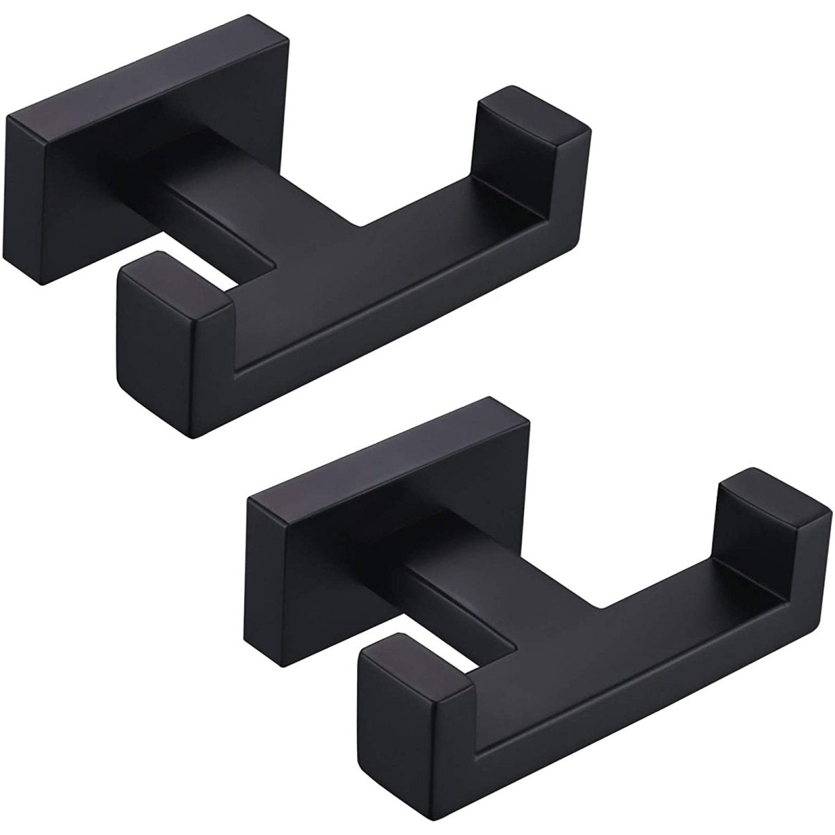 Wall Mount Double Towel Hook Bathroom Robe Towel Holder Black - buyfaucet.com