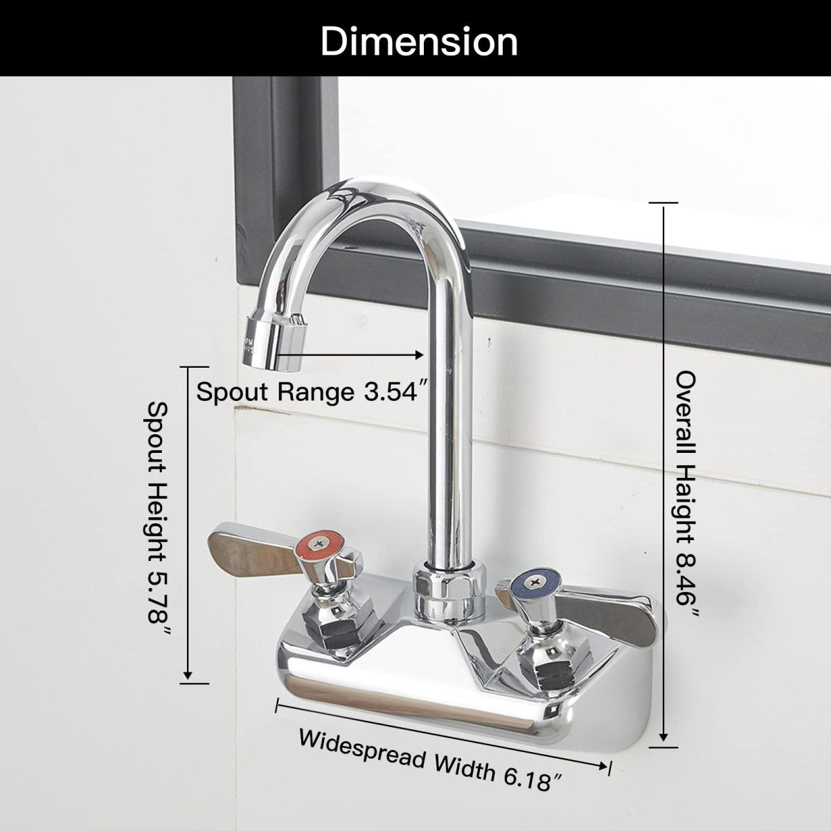 Wall Mount Kitchen Faucet With Swivel Spout 4 Chrome - buyfaucet.com