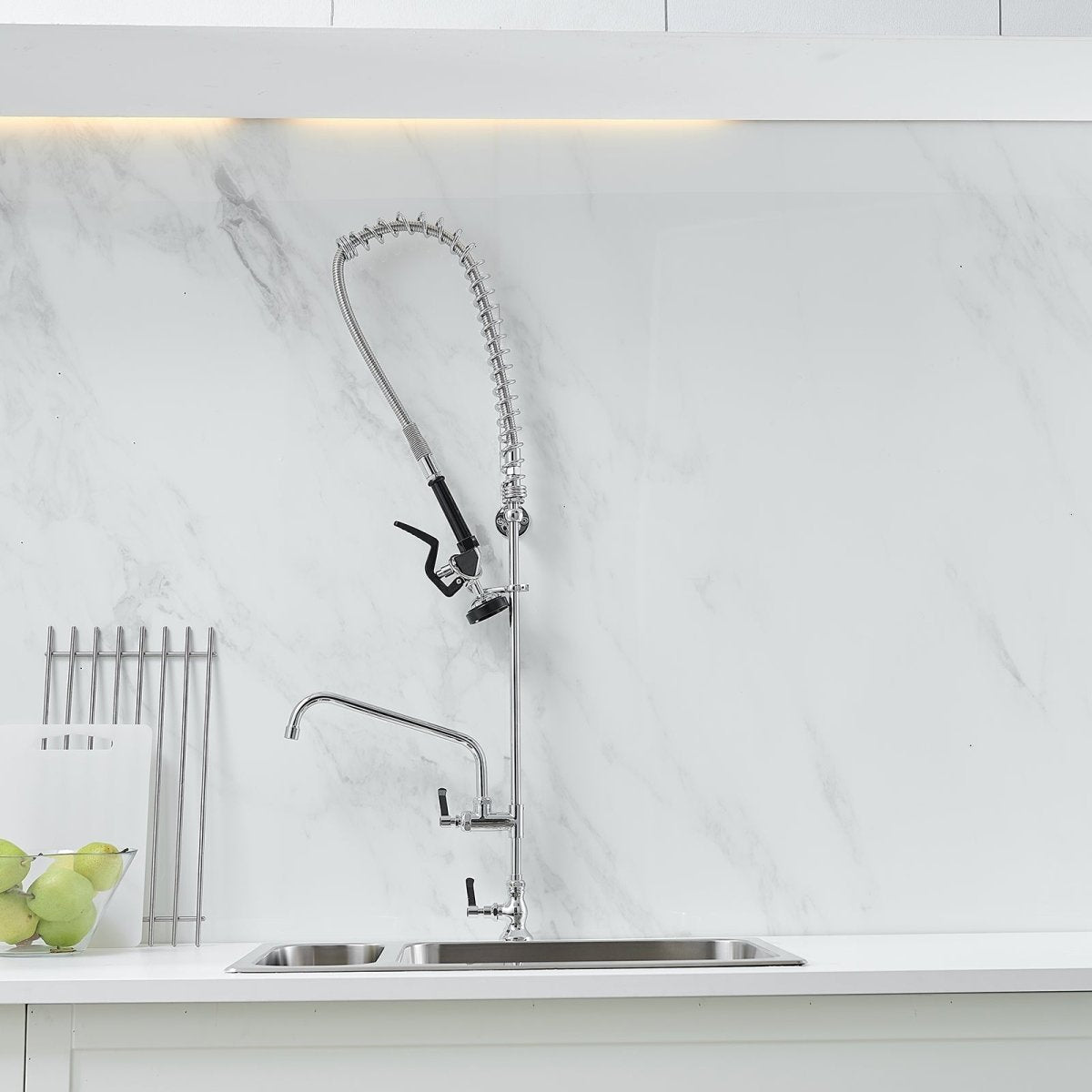 Wall Mount Pre-Rinse Spray Utility Kitchen Faucet Chrome - buyfaucet.com