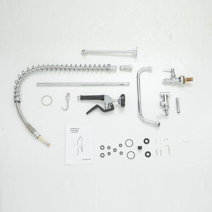 Wall Mount Pre-Rinse Spray Utility Kitchen Faucet Chrome - buyfaucet.com