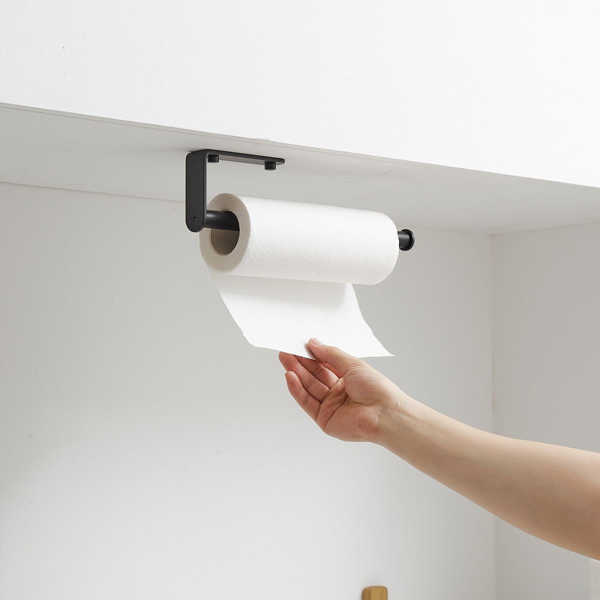 Wall Mount under Cabinet Kitchen Paper Towel Holder Black - buyfaucet.com