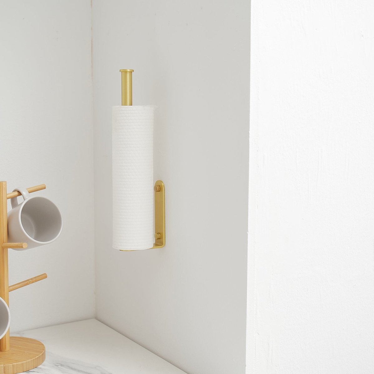 Wall Mount under Cabinet Kitchen Paper Towel Holder Gold - buyfaucet.com