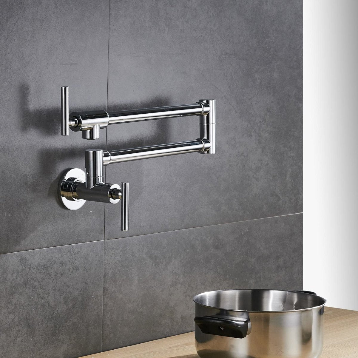 Wall Mounted Pot Filler in Polished Chrome - buyfaucet.com