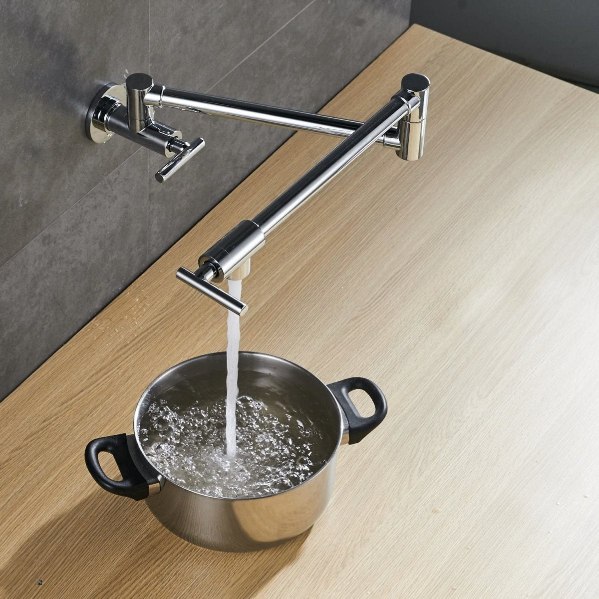 Wall Mounted Pot Filler in Polished Chrome - buyfaucet.com