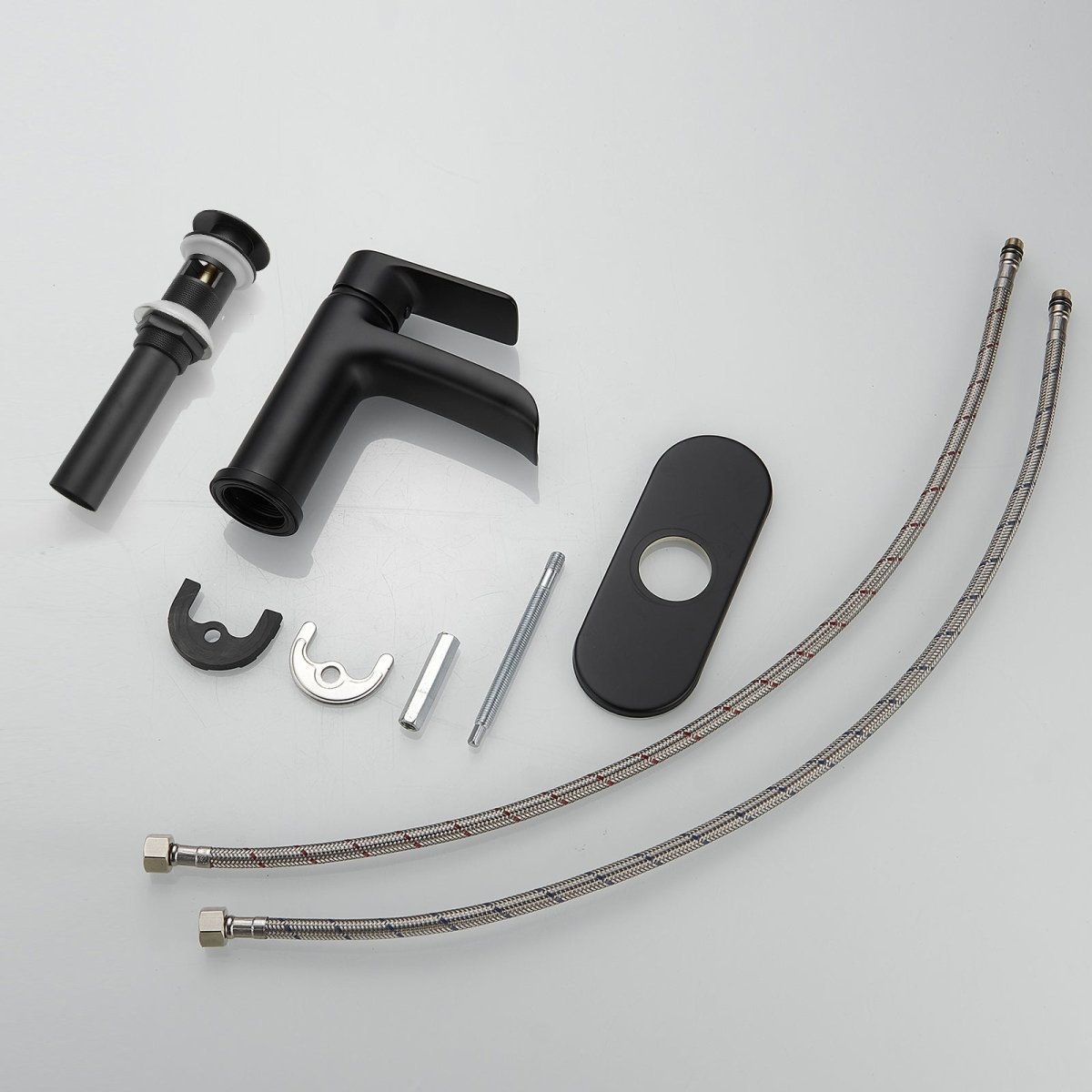 Waterfall Bathroom Faucet Single Handle Faucet Matte Black - buyfaucet.com