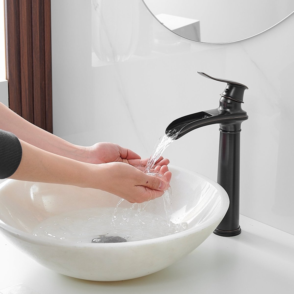 Waterfall Bathroom With Pop-up Drain Oil Rubbed Bronze - buyfaucet.com