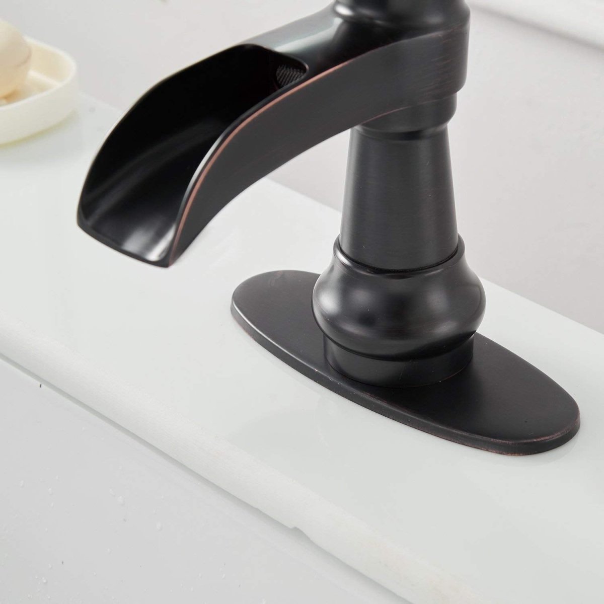 Waterfall Sing Hole Bathroom Faucet Oil Rubbed Bronze-1 - buyfaucet.com