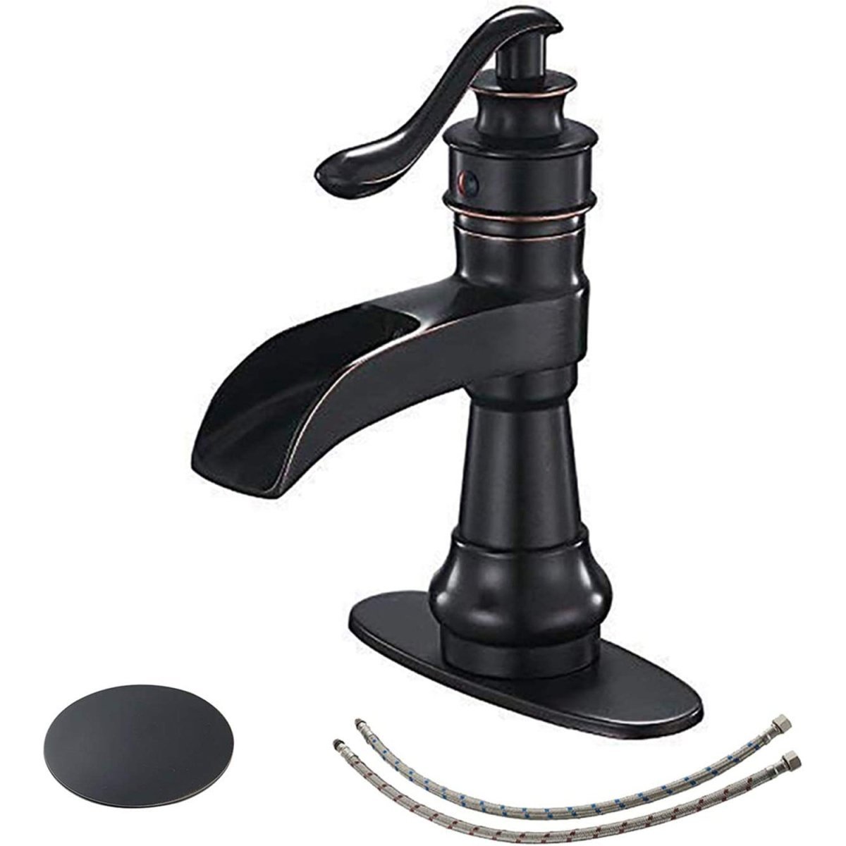 Waterfall Sing Hole Bathroom Faucet Oil Rubbed Bronze-1 - buyfaucet.com