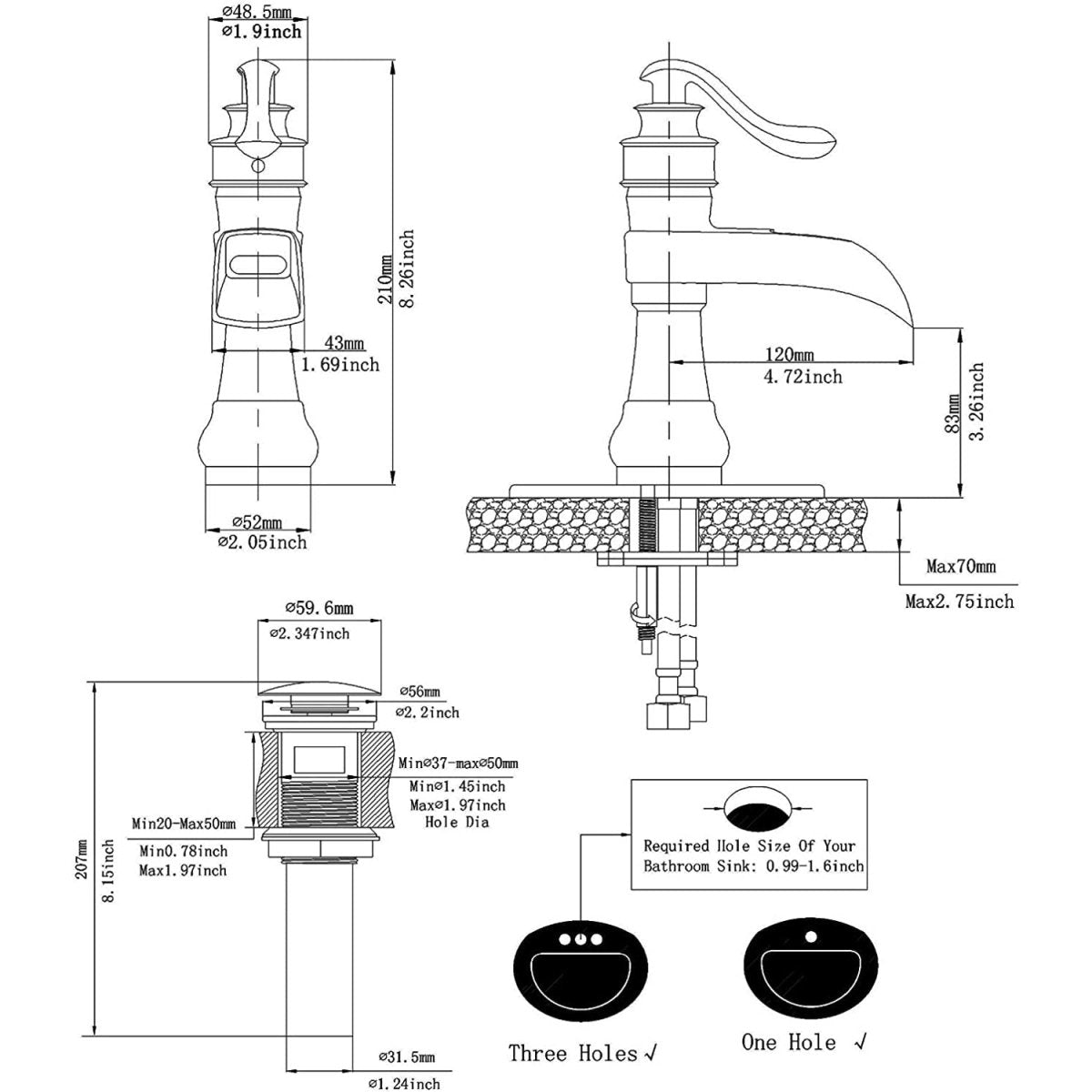 Waterfall Sing Hole Bathroom Faucet Oil Rubbed Bronze-1 - buyfaucet.com