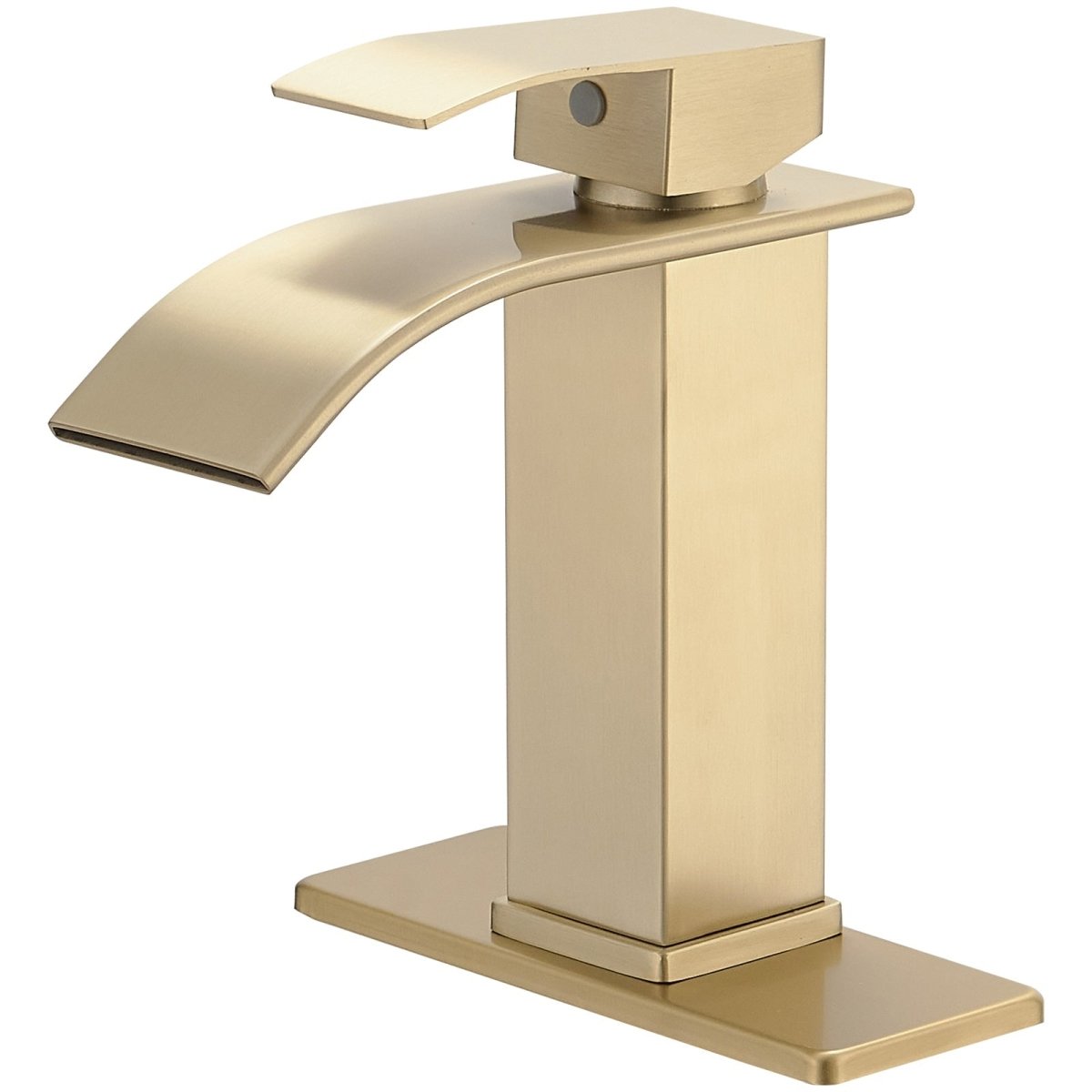 Waterfall Single Handle Low-Arc Bathroom Faucet Brushed Gold - buyfaucet.com