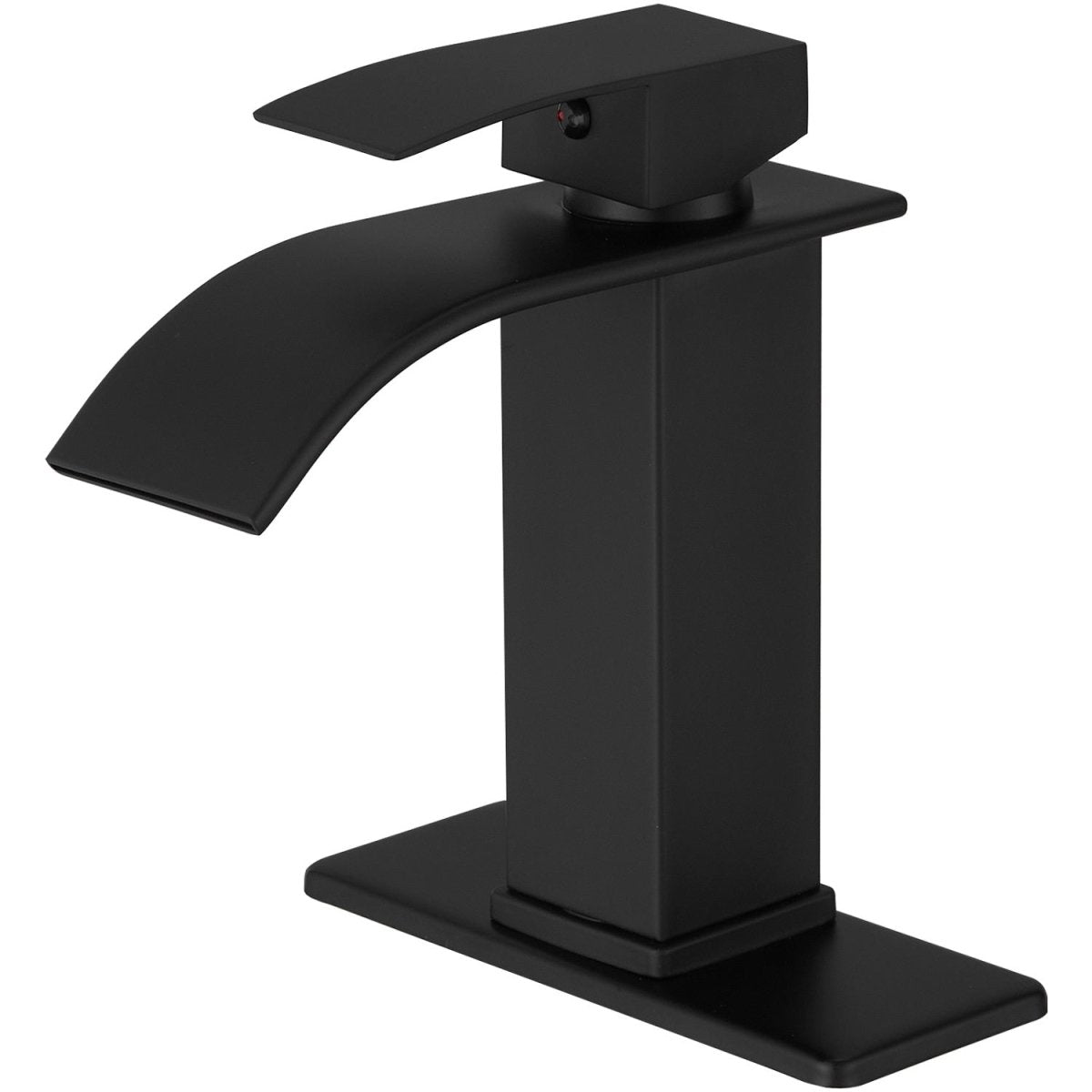 Waterfall Single Handle Low-Arc Bathroom Faucet Matte Black - buyfaucet.com