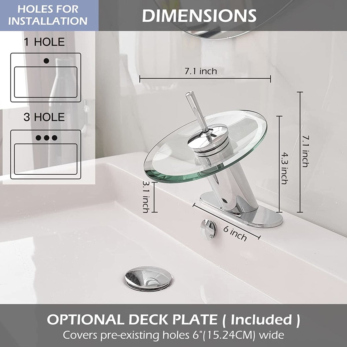 Waterfall Single-Handle Sink Vanity Bathroom Faucet Chrome - buyfaucet.com